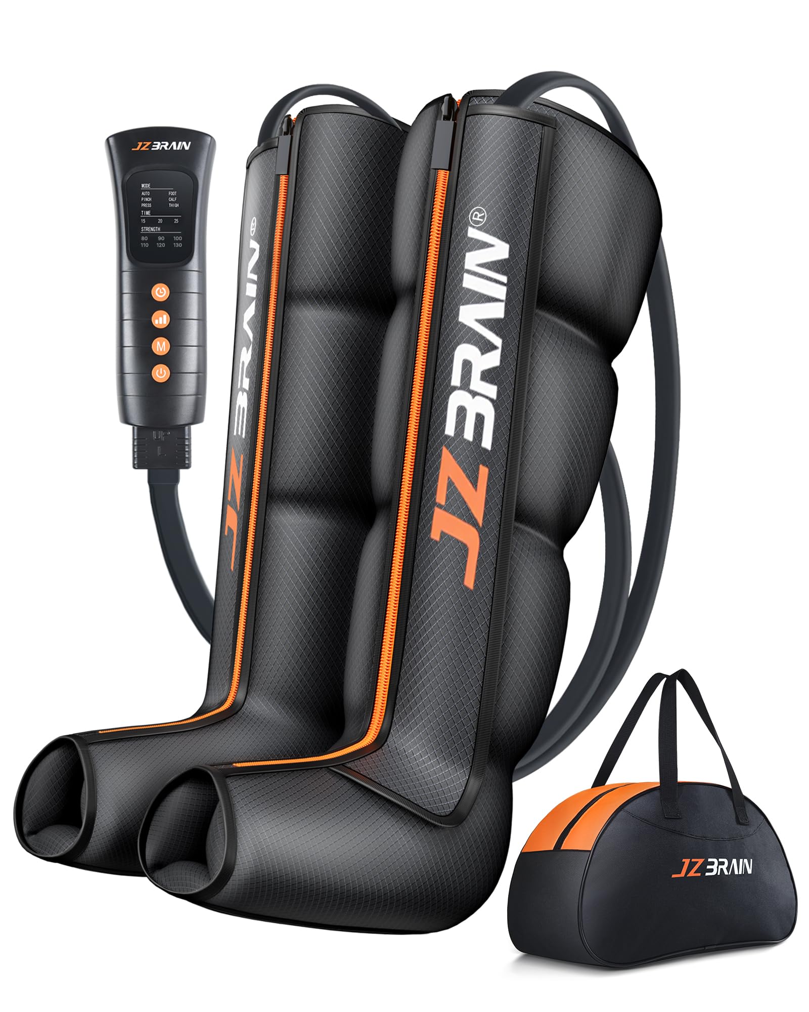 JZBRAIN sequential air compression boot front view for leg recovery and improved circulation.