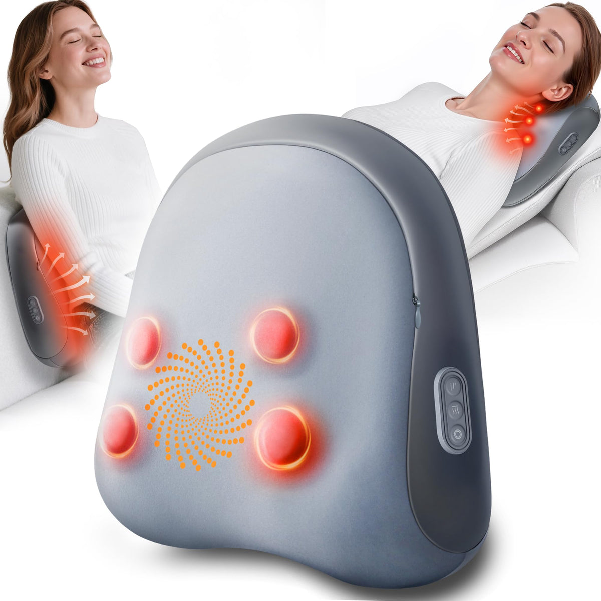 JZBRAIN shiatsu back neck massager with heat offers targeted relief in chair settings.