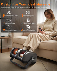 JZBRAIN Shiatsu foot massager side view showing compact design for easy placement