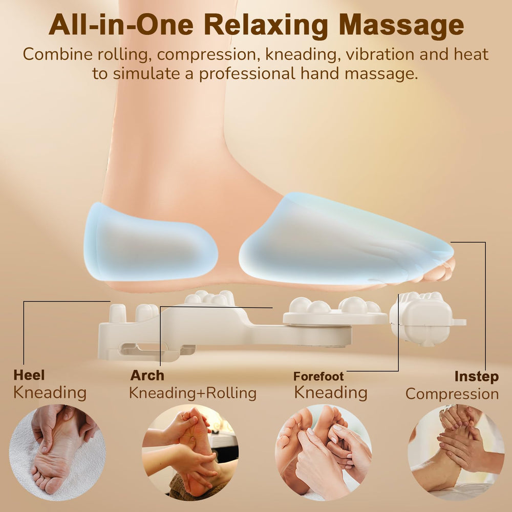 JZBRAIN foot massager with heating settings close-up of controls.