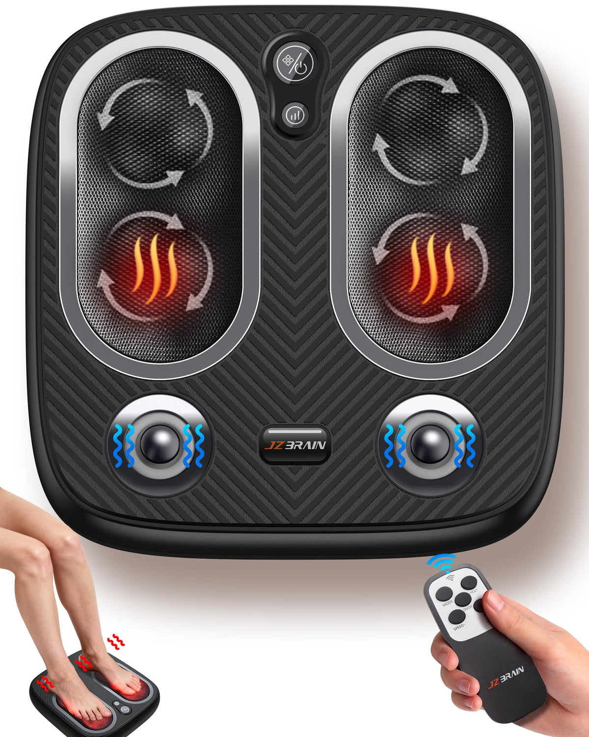JZBRAIN shiatsu foot massager rollers focus on arches for deep relaxation at home.