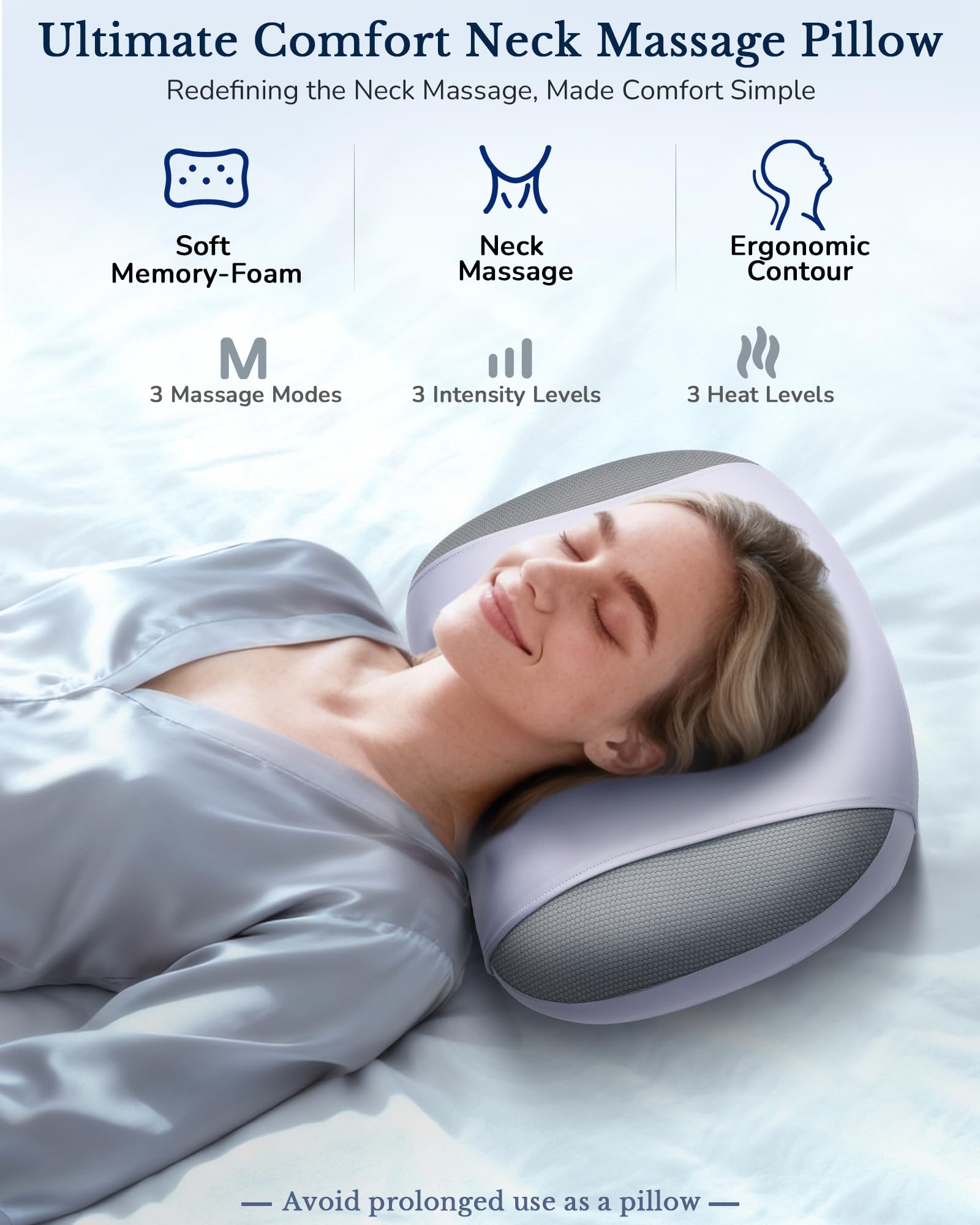 JZBRAIN memory-foam cushion supports head before massage