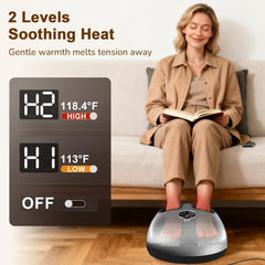 JZBRAIN Shiatsu Foot Massager LCD display shows mode and timer at a glance.