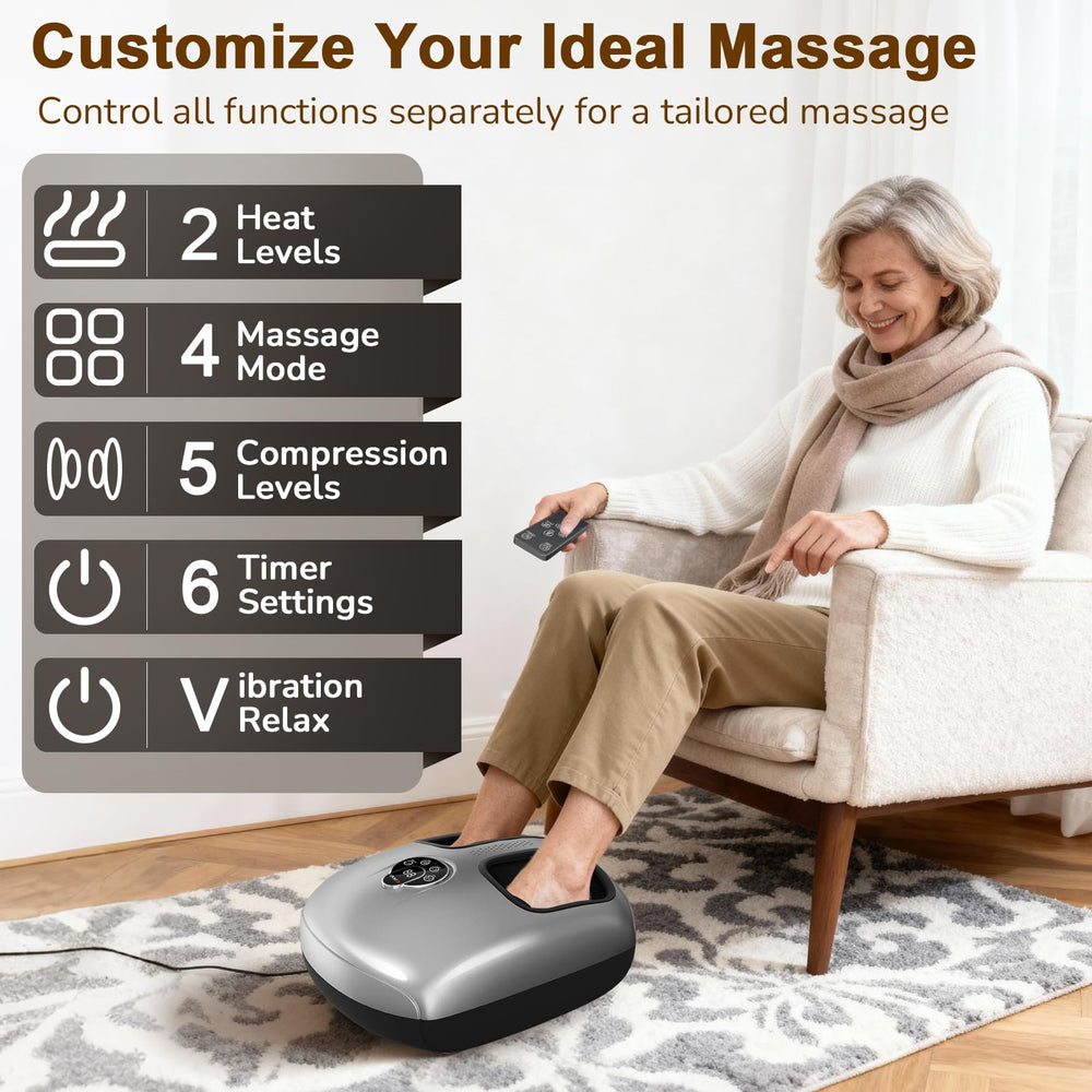 JZBRAIN Shiatsu Foot Massager side view showing wrap-around compression for targeted support.
