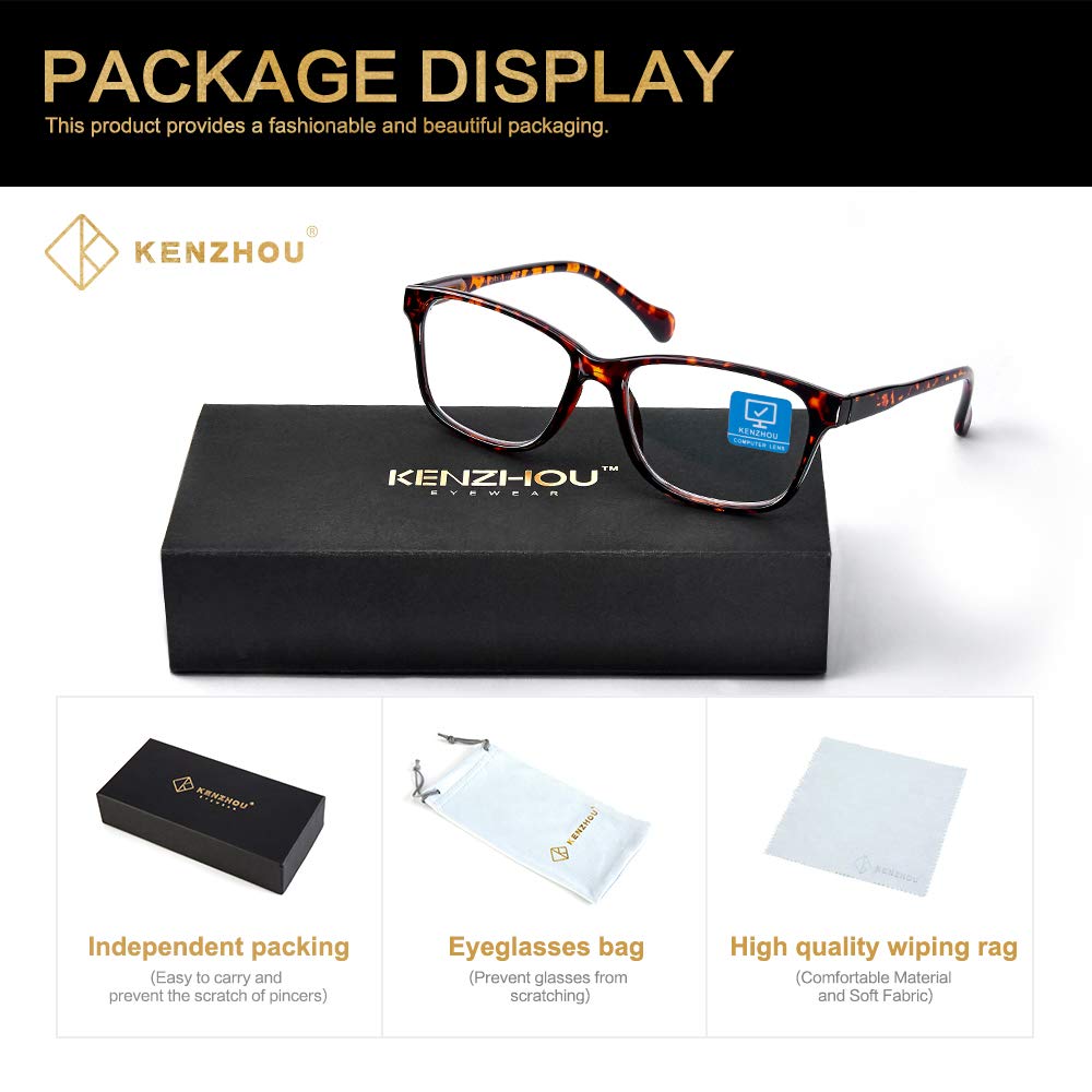 K KENZHOU blue light glasses with anti-glare finish reducing reflections