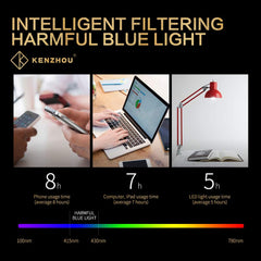 Travel-ready K KENZHOU blue light glasses tucked into a bag for on-the-go screen use