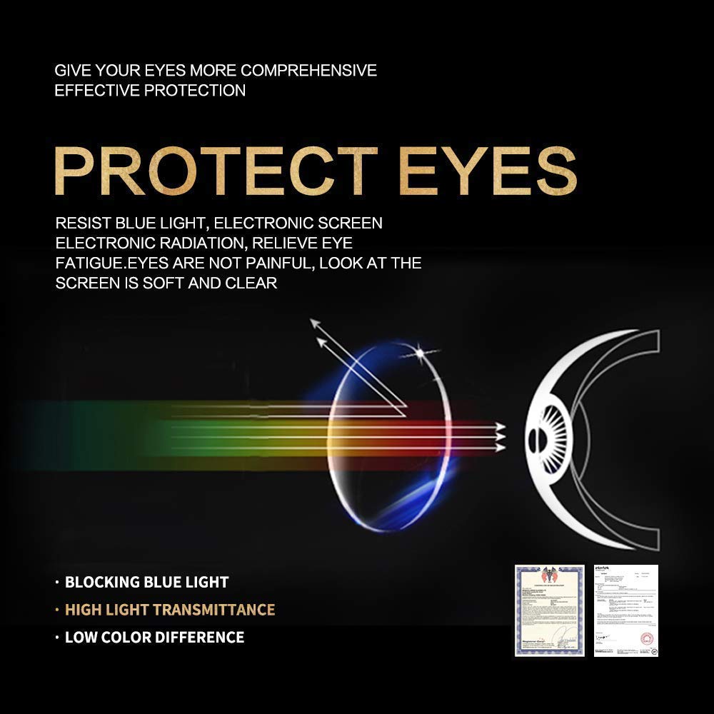 Ultra-thin frame K KENZHOU blue light glasses on a workstation setup