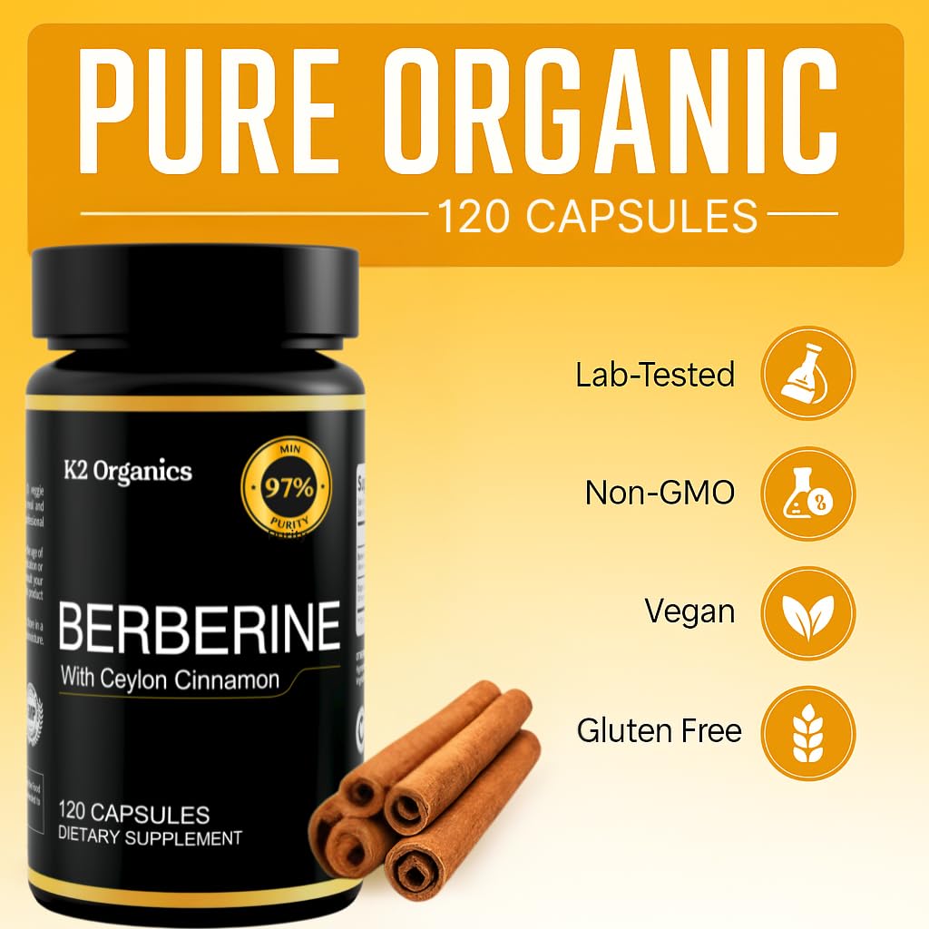 K2 Organics Berberine Cinnamon product page with subscription option for ongoing use