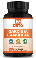K4 Keto Garcinia Cambogia bottle front showing 90-day supply for daily use