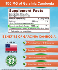 Label shot of K4 Keto Garcinia Cambogia packaging and ingredients