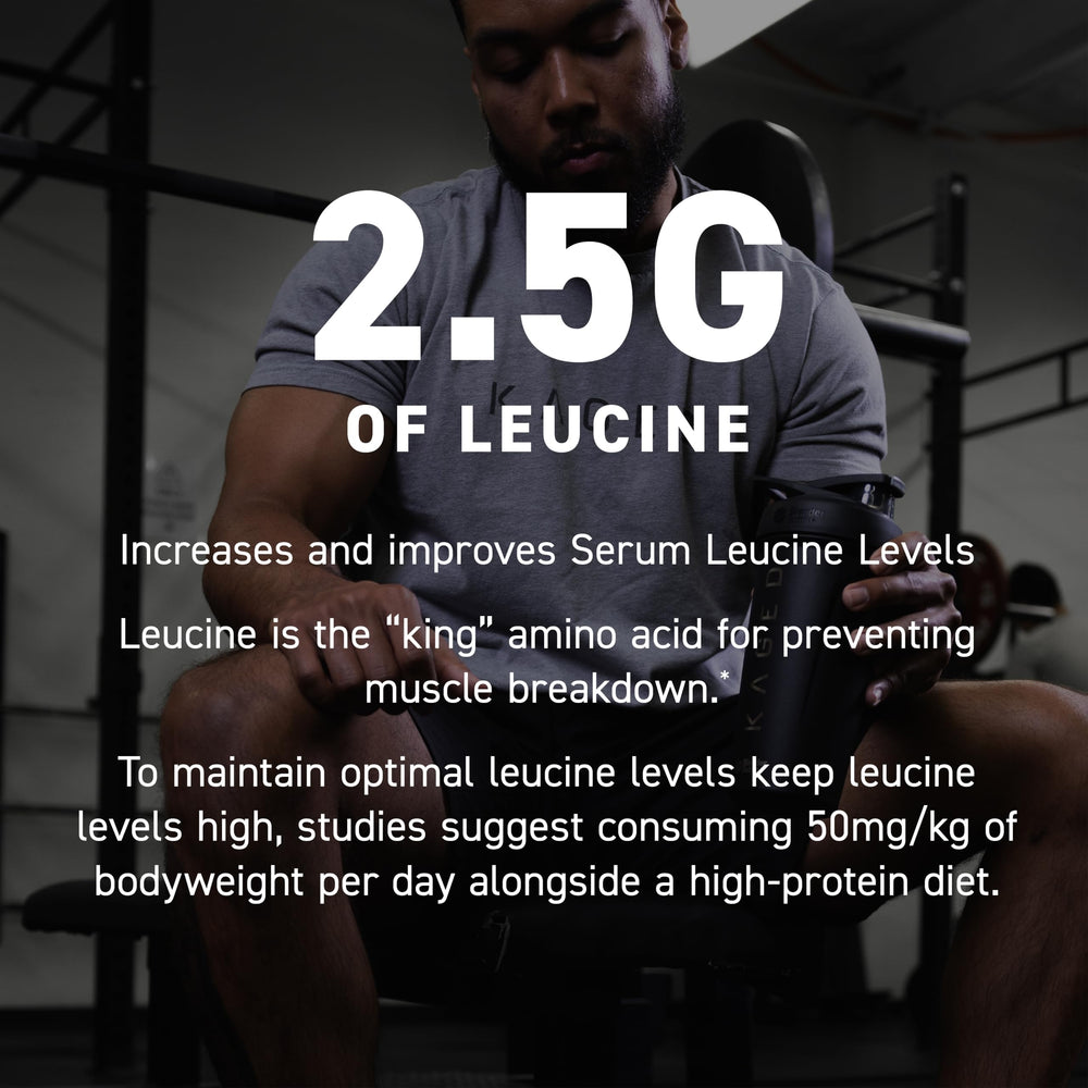 Pouring Kaged BCAAs into a shake for quick fueling