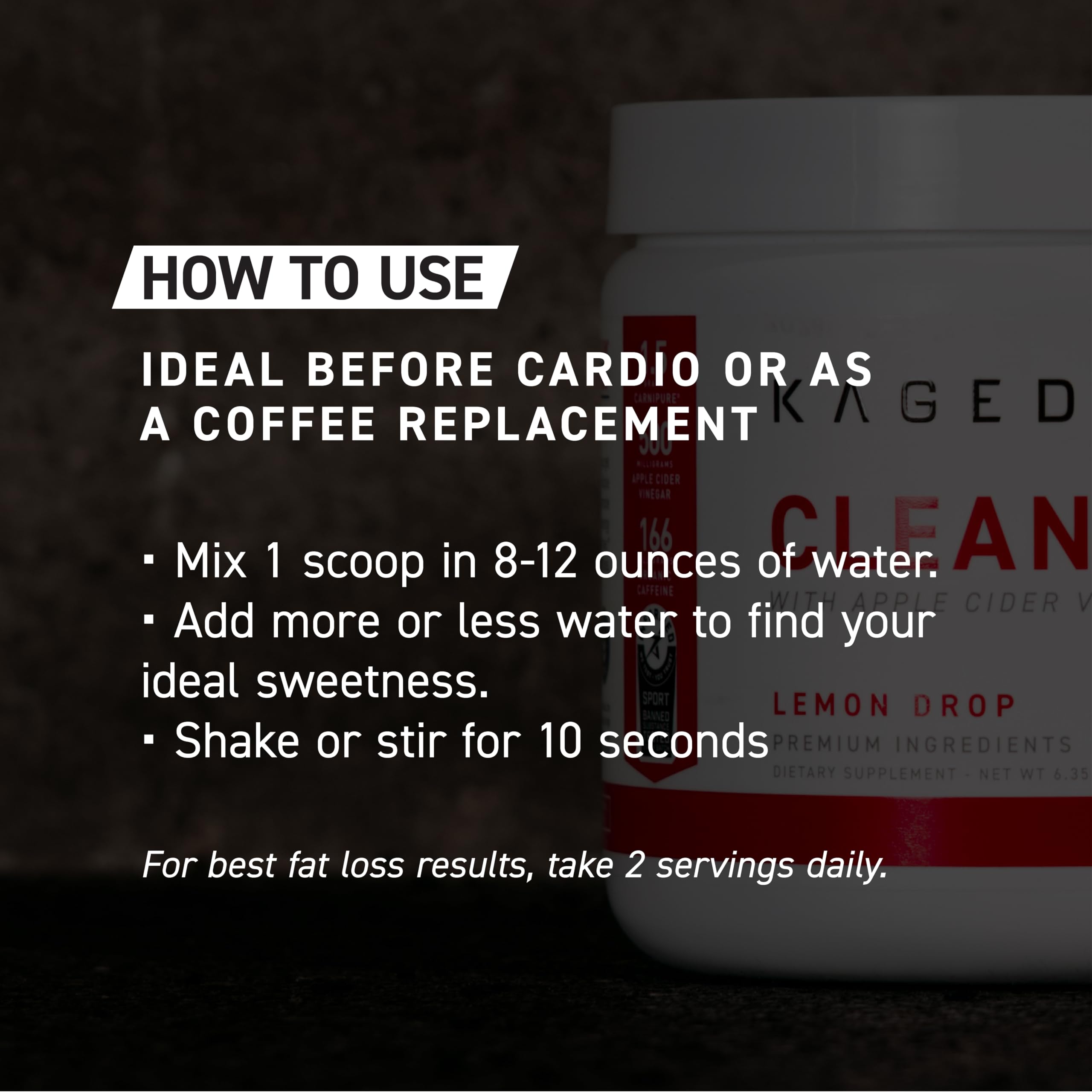 Kaged Clean Burn on gym bench suggesting energy and focus
