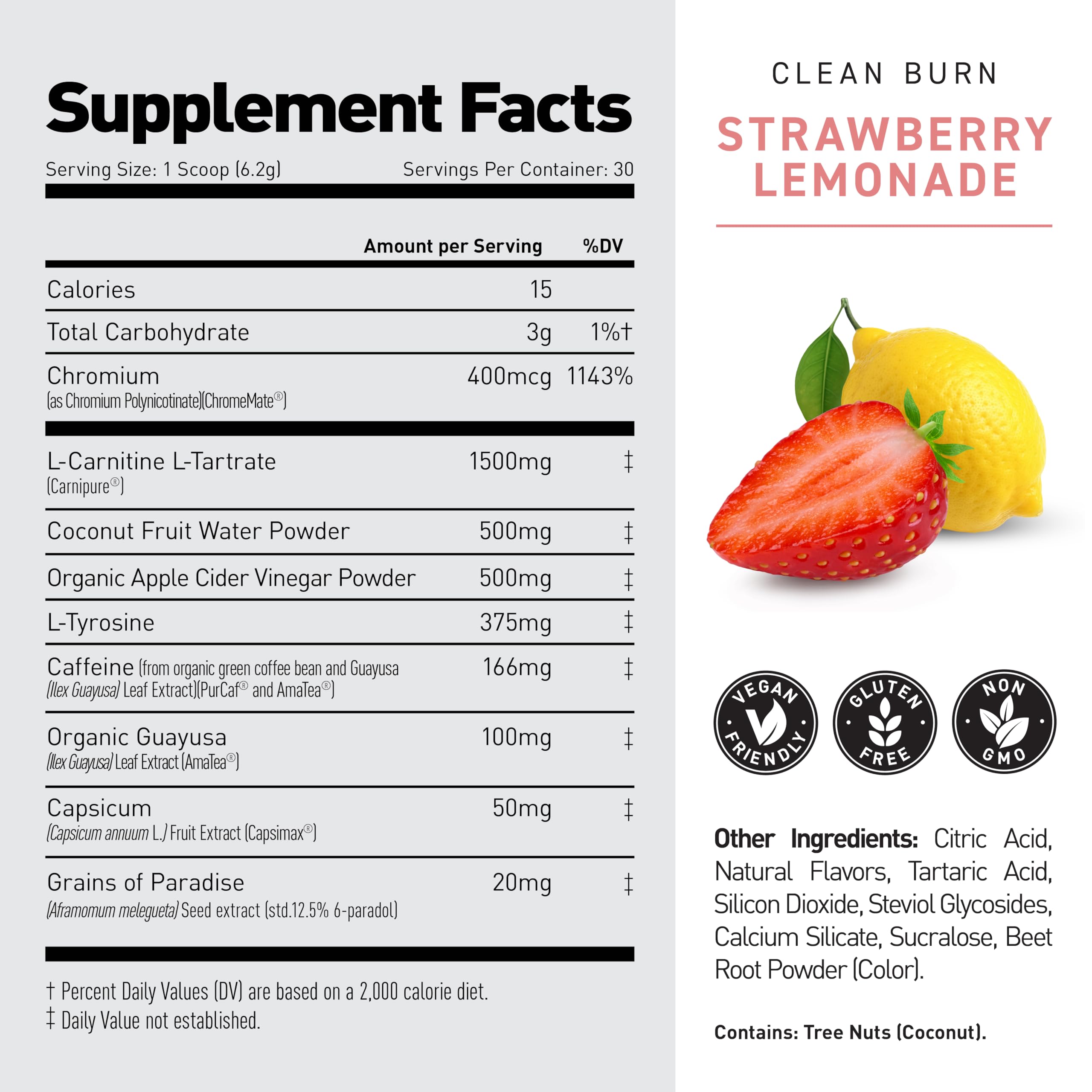 Kaged Clean Burn strawberry lemonade serve shows refreshing taste and focus support.