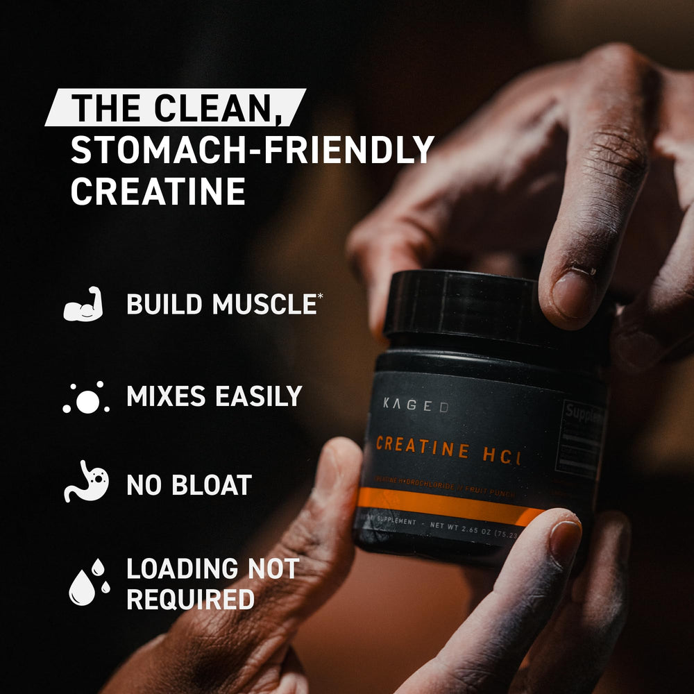Kaged Creatine HCl clear drink with lemon lime flavor