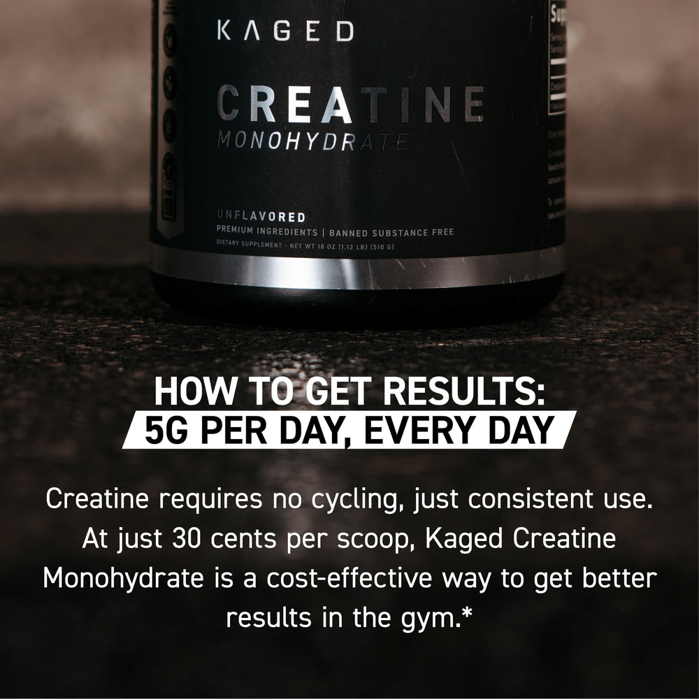 Kaged Creatine Monohydrate in a sport drink during workout.