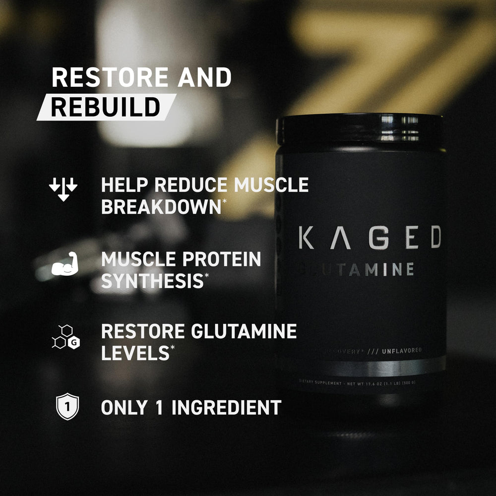 Kaged Glutamine microencapsulation technology aids absorption into the gut.