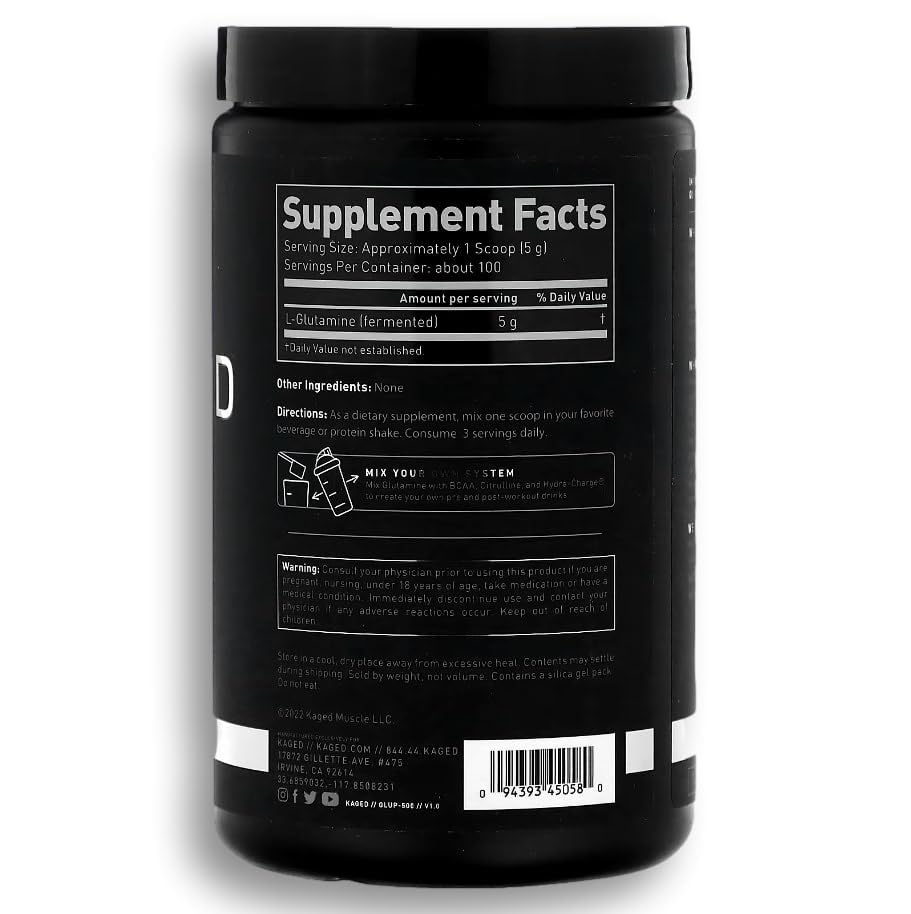 Kaged Glutamine post-workout recovery implications for active routines.