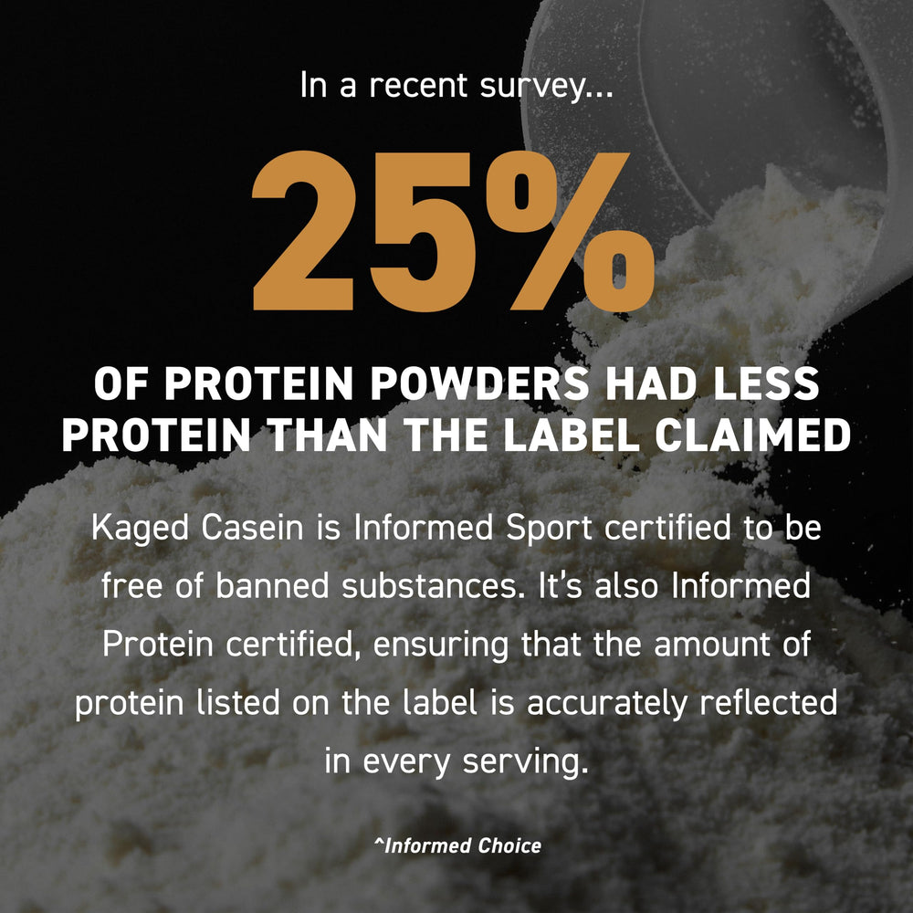 Kaged Kasein Vanilla label close-up confirms natural flavors and no artificial ingredients