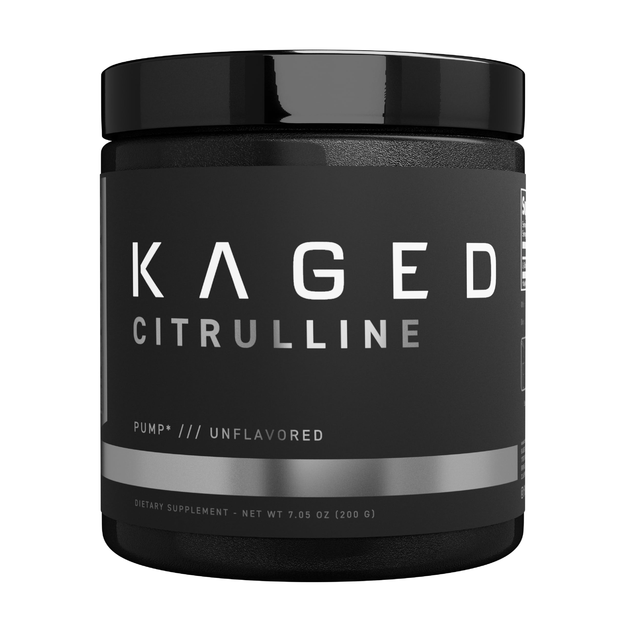 Kaged L-Citrulline powder bottle shows a clean plant based formula for workouts