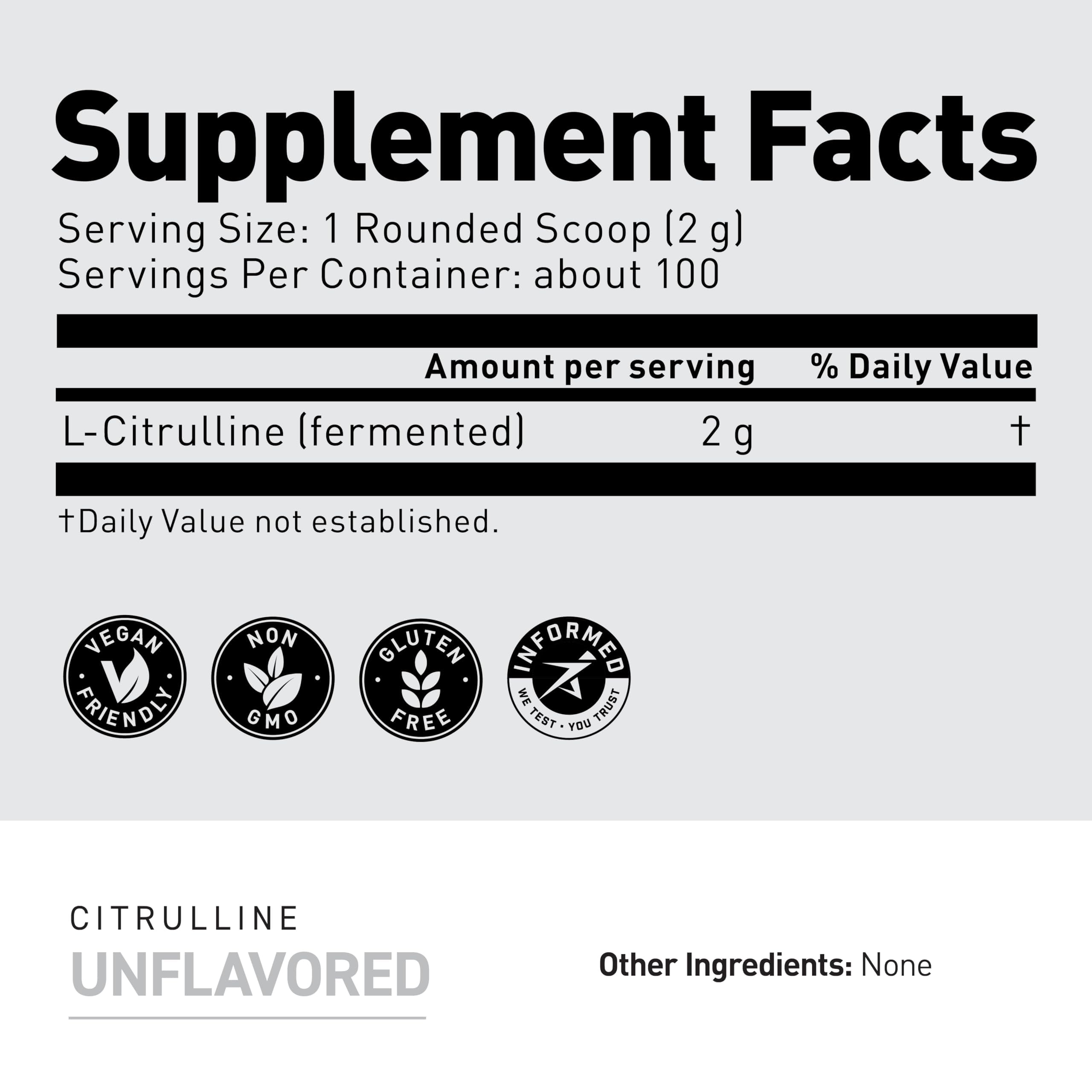 Kaged L-Citrulline powder plant based badge on packaging