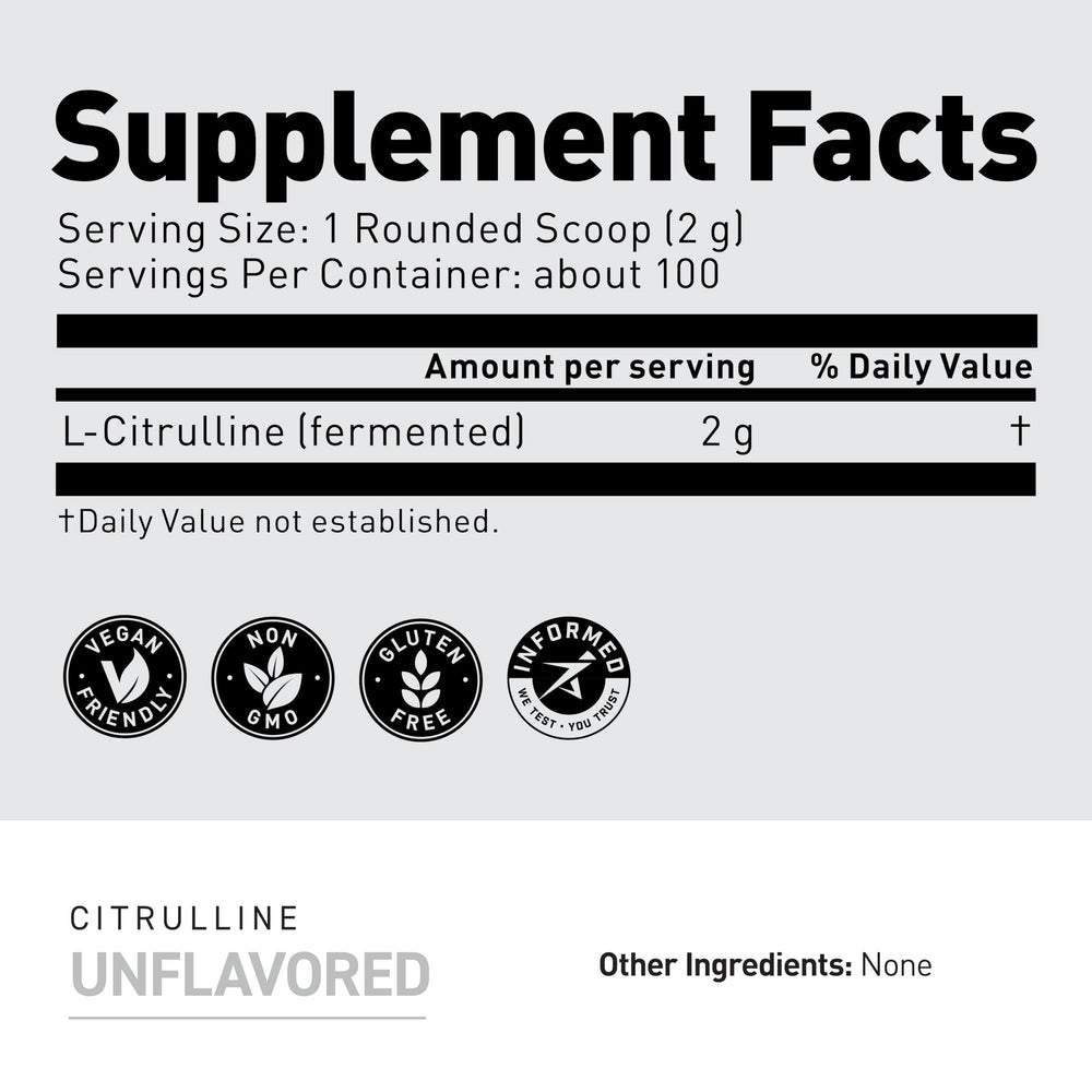 Kaged L-Citrulline powder plant based badge on packaging