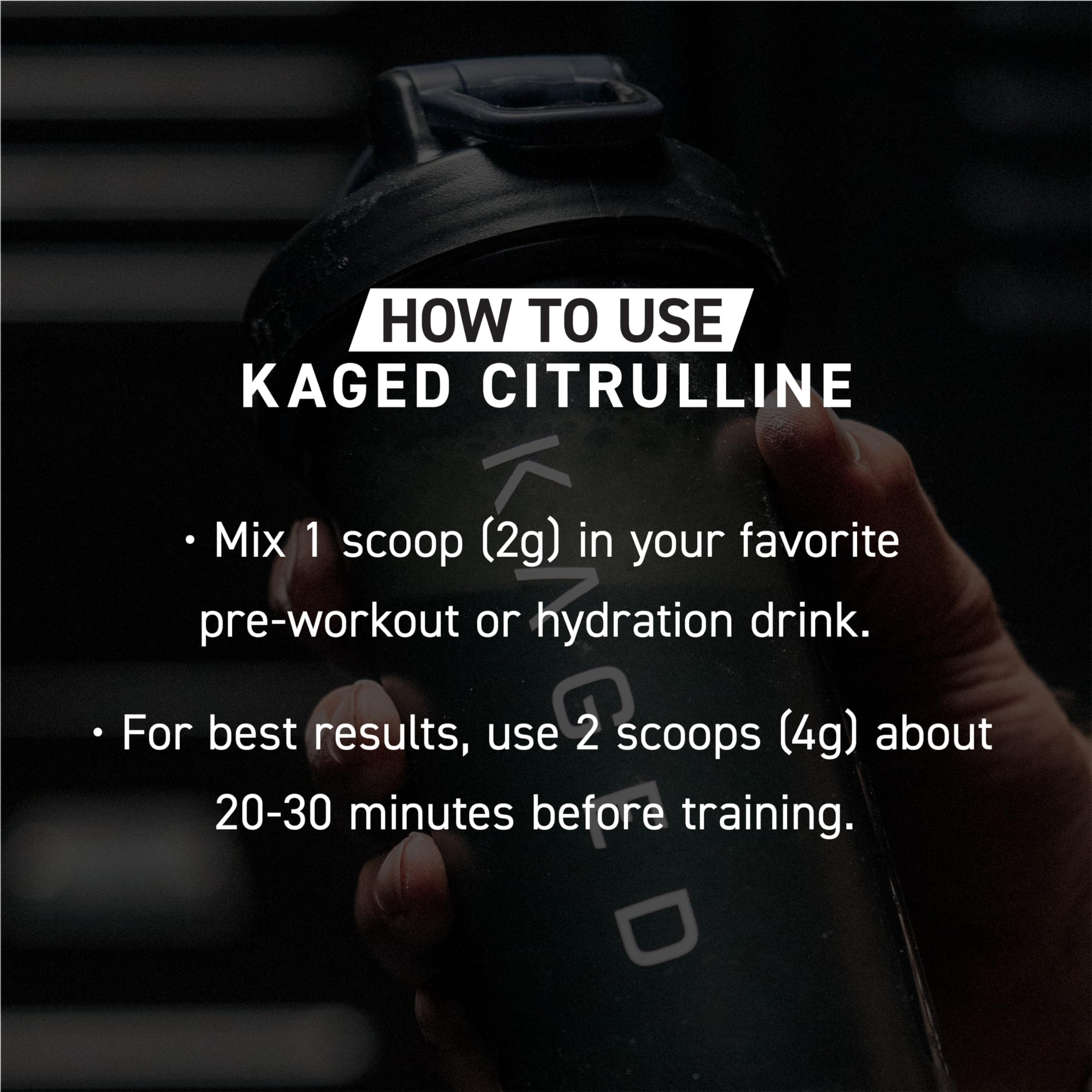 Kaged L-Citrulline powder preworkout use suggested for workout support