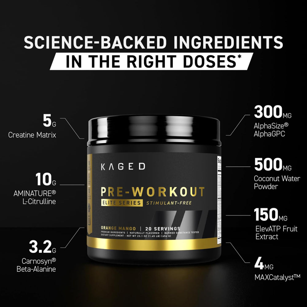 Kaged Orange Mango preworkout scoop ready for precise dosing