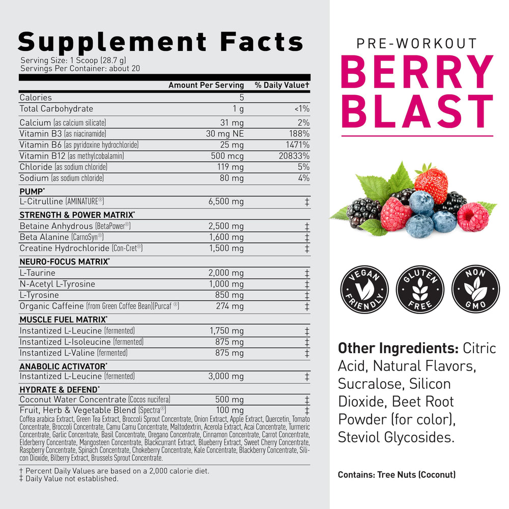 Kaged Berry Blast serving prepared to support performance and endurance.
