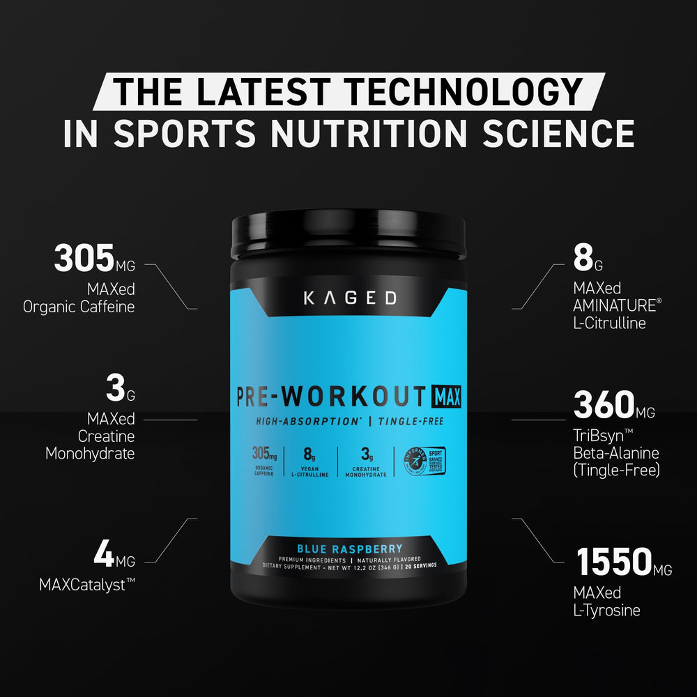 Kaged Pre-Workout MAX scoop showing precise dosing for consistency.