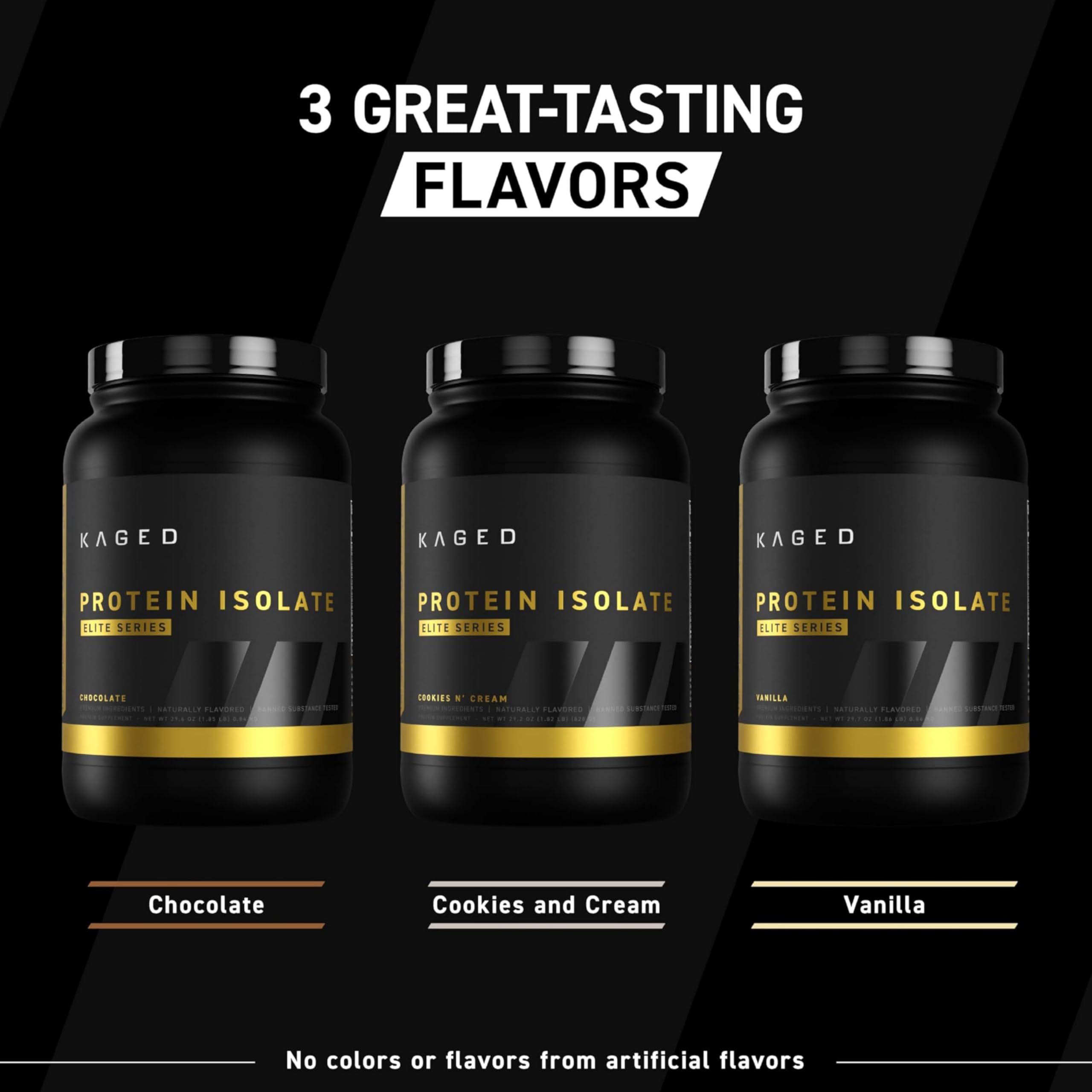 Kaged label on the container signaling premium quality ingredients