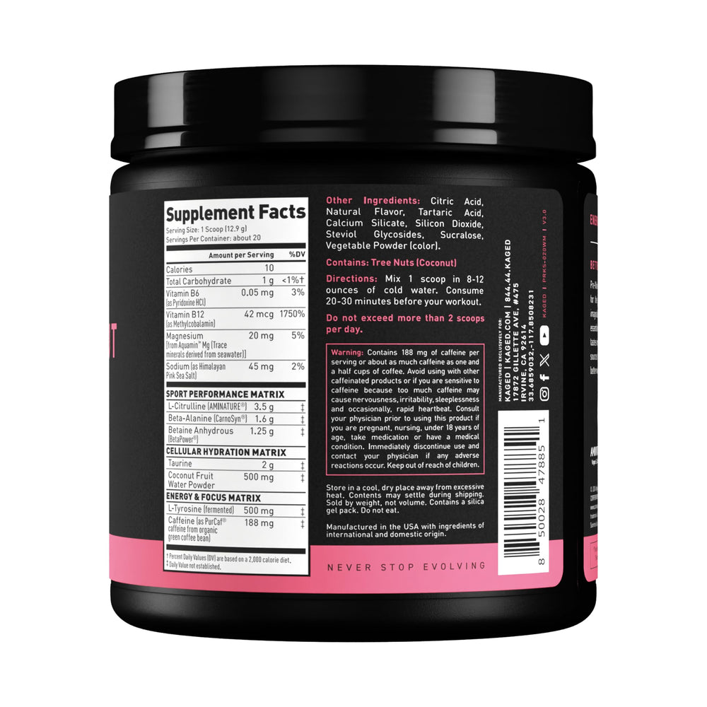 Kaged Sport Pre Workout caffeine boost signals energy support before training