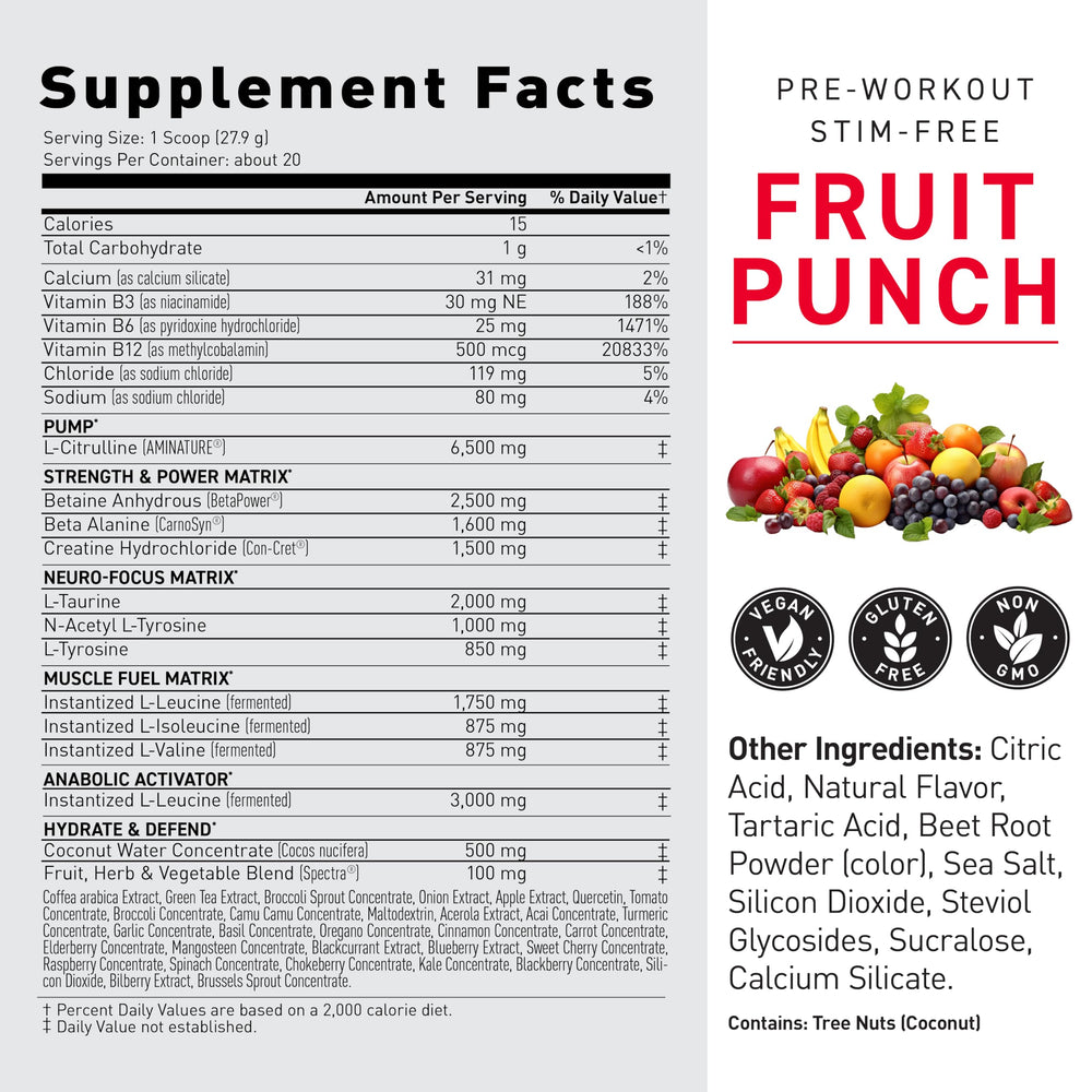 Kaged Stimulant Free pre-workout mixing glass shows quick, clump-free blend.