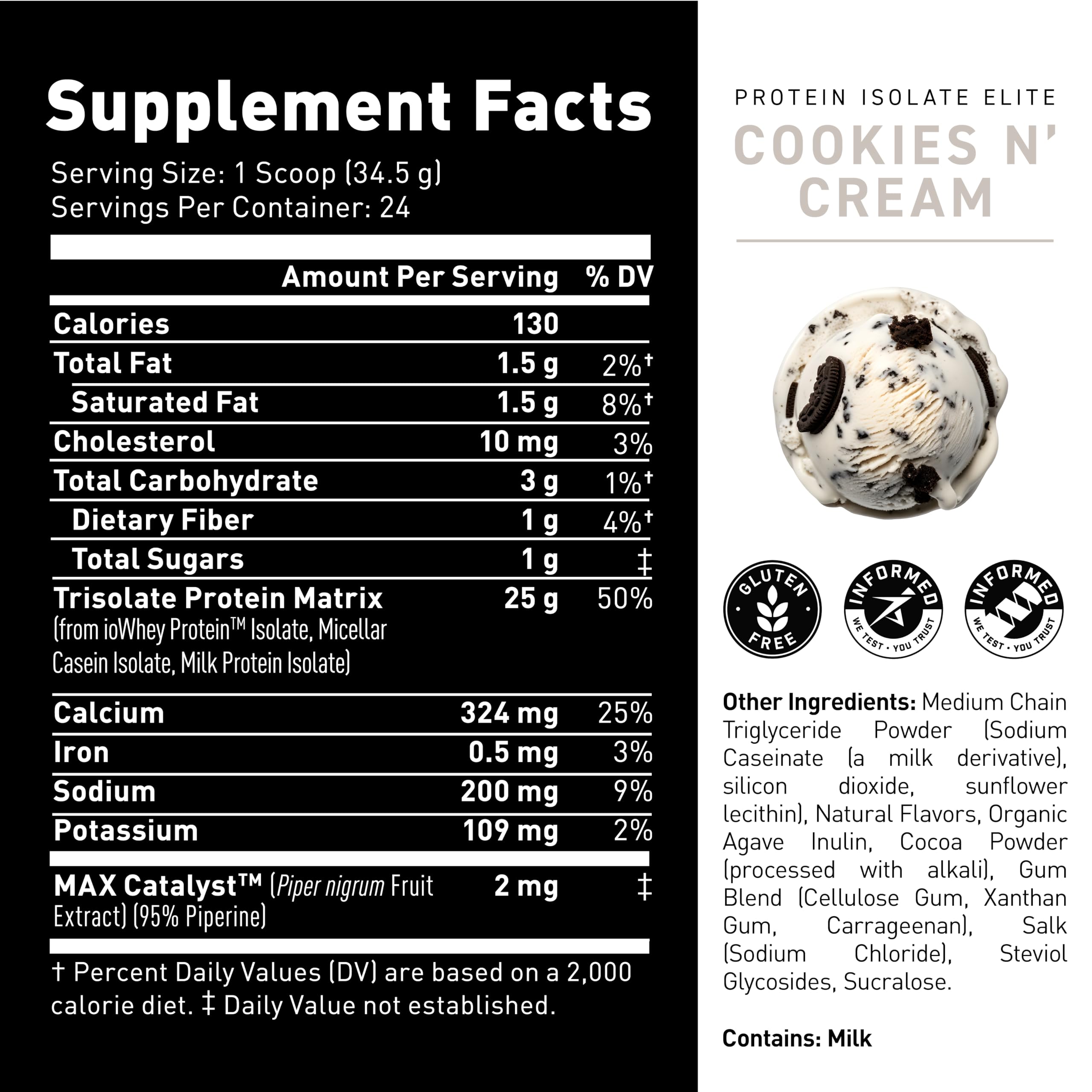 Prepared shake shown, ideal after workouts or between meals.