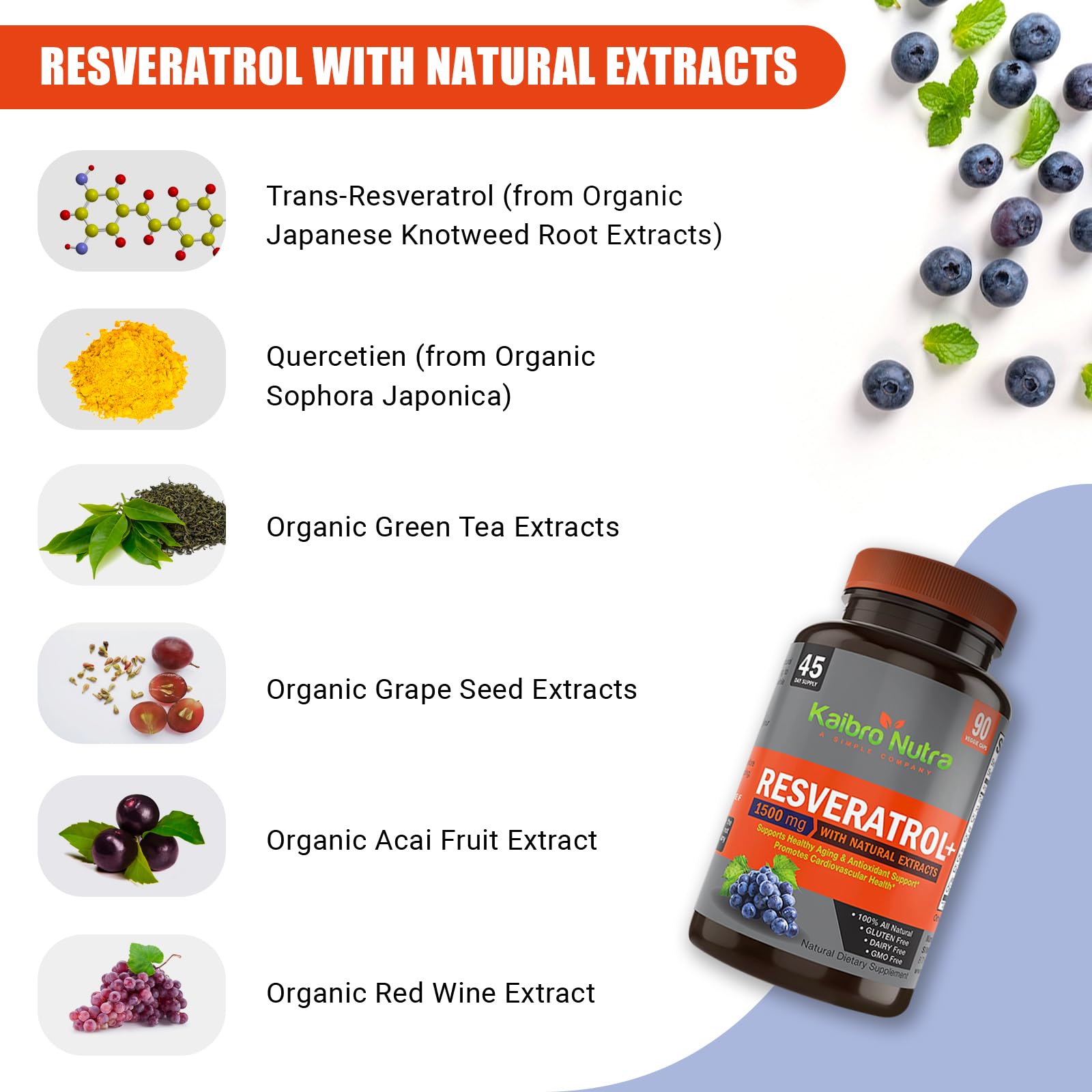 Kaibro Nutra packaging image, GMP-made and all-natural claims featured