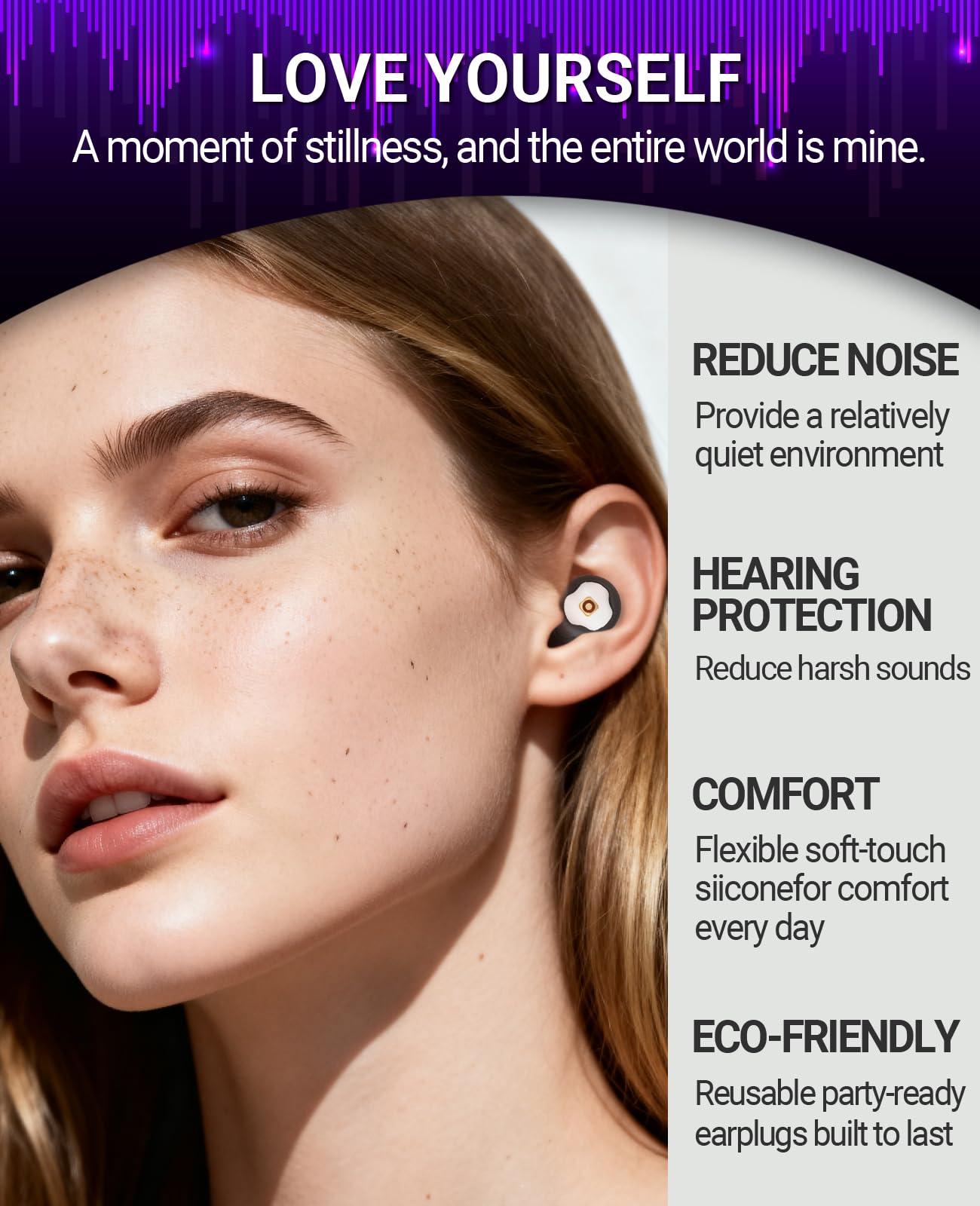 KAIFONG 27dB earplugs provide clear protection in loud venues.