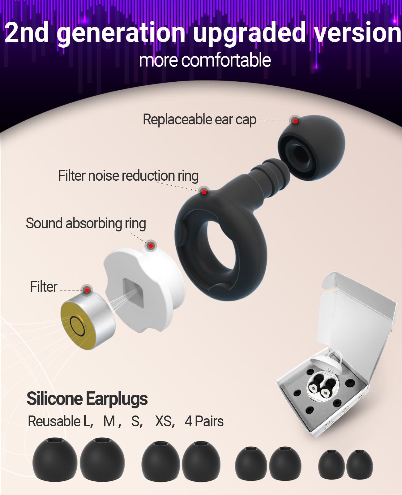 KAIFONG side-sleep friendly earplugs stay comfy overnight.