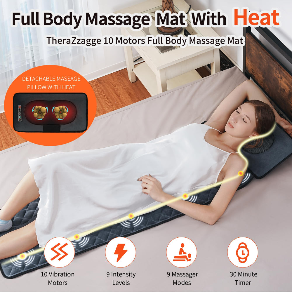 Kainsati massage mat with 30 heads delivers broad neck to leg soothing