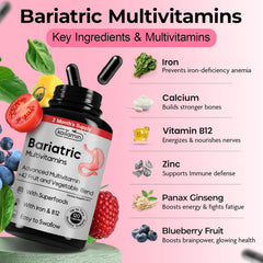 Kaitamin bariatric multivitamin iron capsules close-up — convenient daily nutrients.
