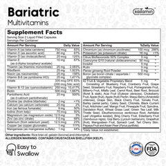 Kaitamin bariatric multivitamin label — clear nutrition details for post-op care.