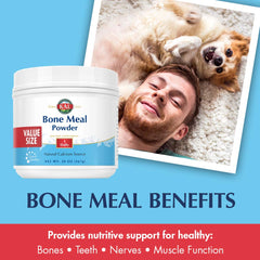 KAL Bone Meal Powder teaspoon ready to measure and mix into beverages.