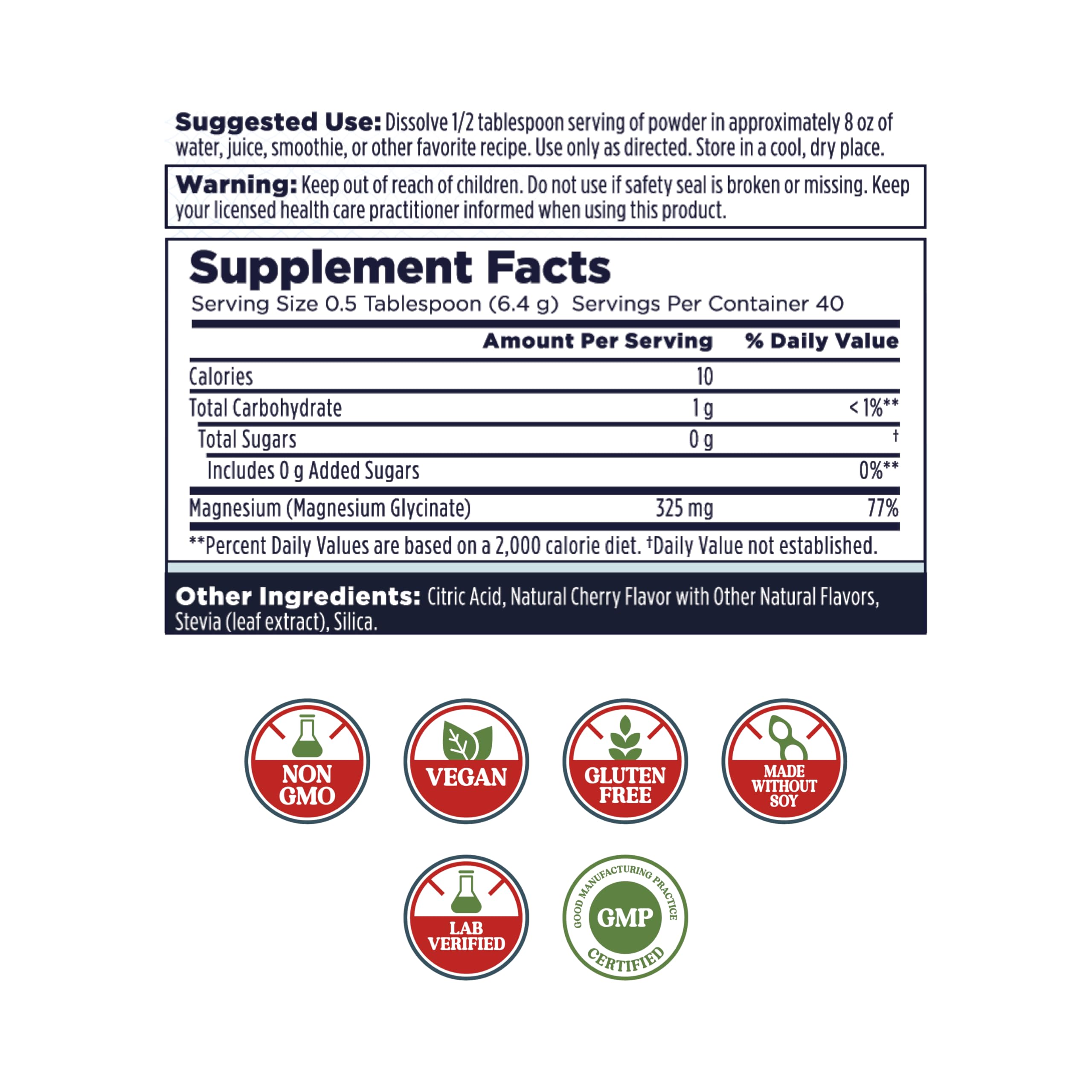 KAL Calming Magnesium Powder cherry glass pour highlights fast absorption