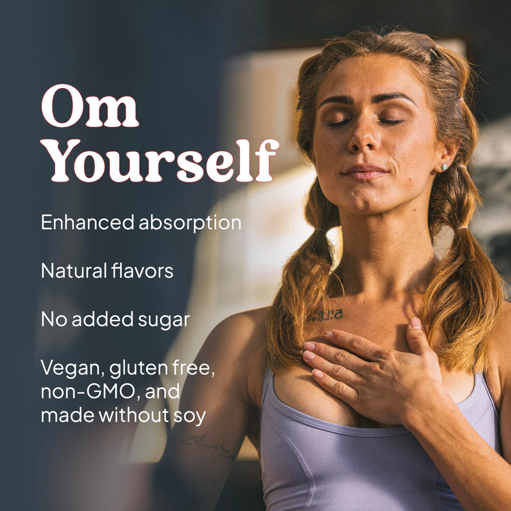 KAL Calming Magnesium Powder ingredients label shows vegan and gluten-free features
