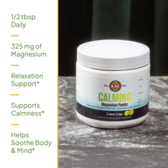 KAL Calming Magnesium Powder vegan gluten free packaging label