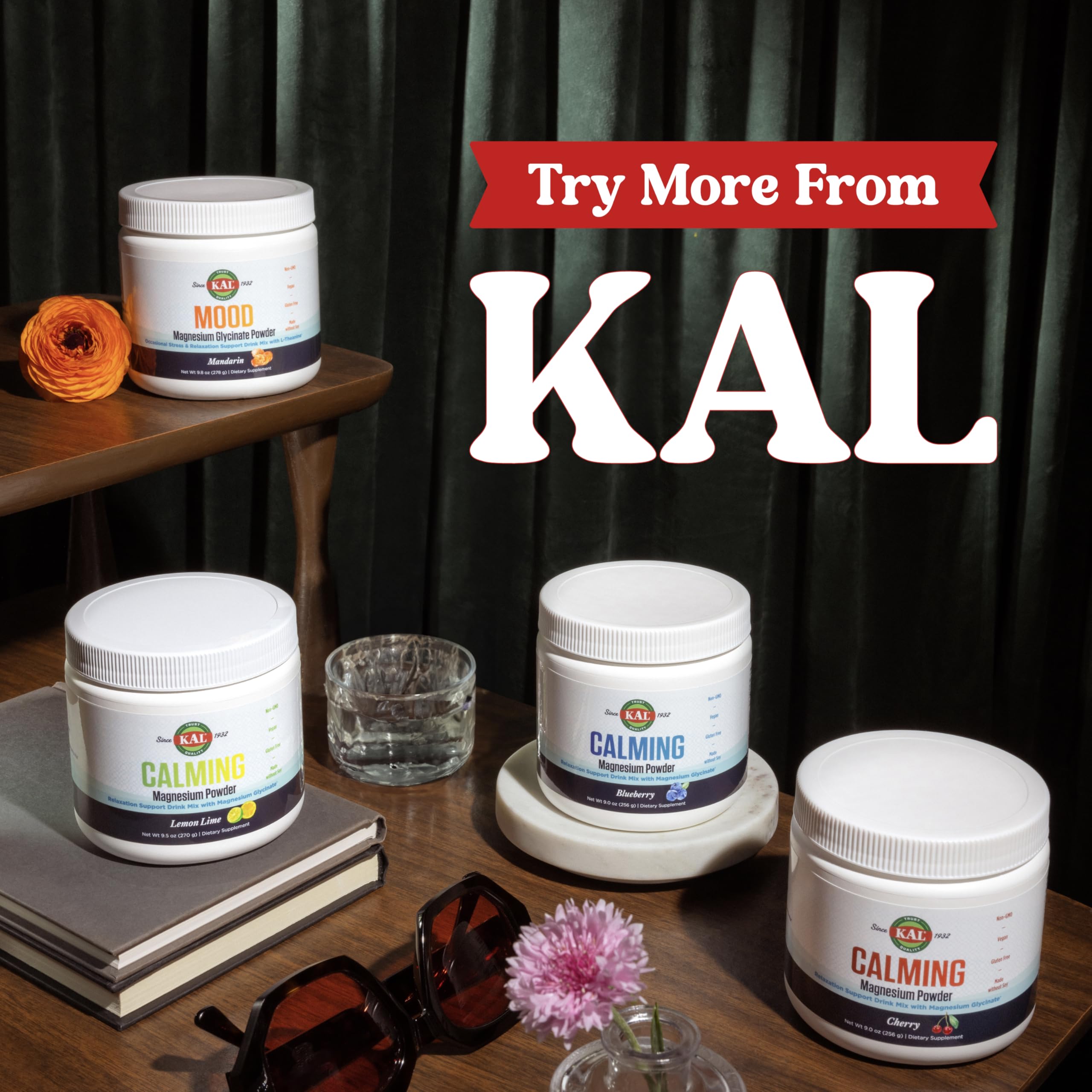 KAL Calming Magnesium Powder lifestyle shot with relaxed person illustrates mood support