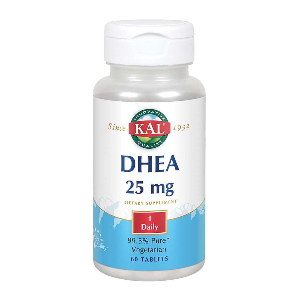 KAL DHEA vegetarian tablets bottle emphasizes immune function for daily wellness.