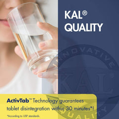 KAL DHEA vegetarian tablets packaging communicates vegetarian-friendly choice.