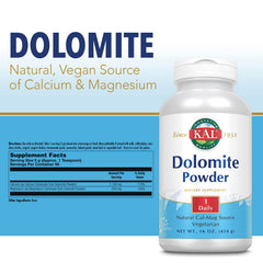 KAL Dolomite Powder fine texture close-up ready for blending into foods.