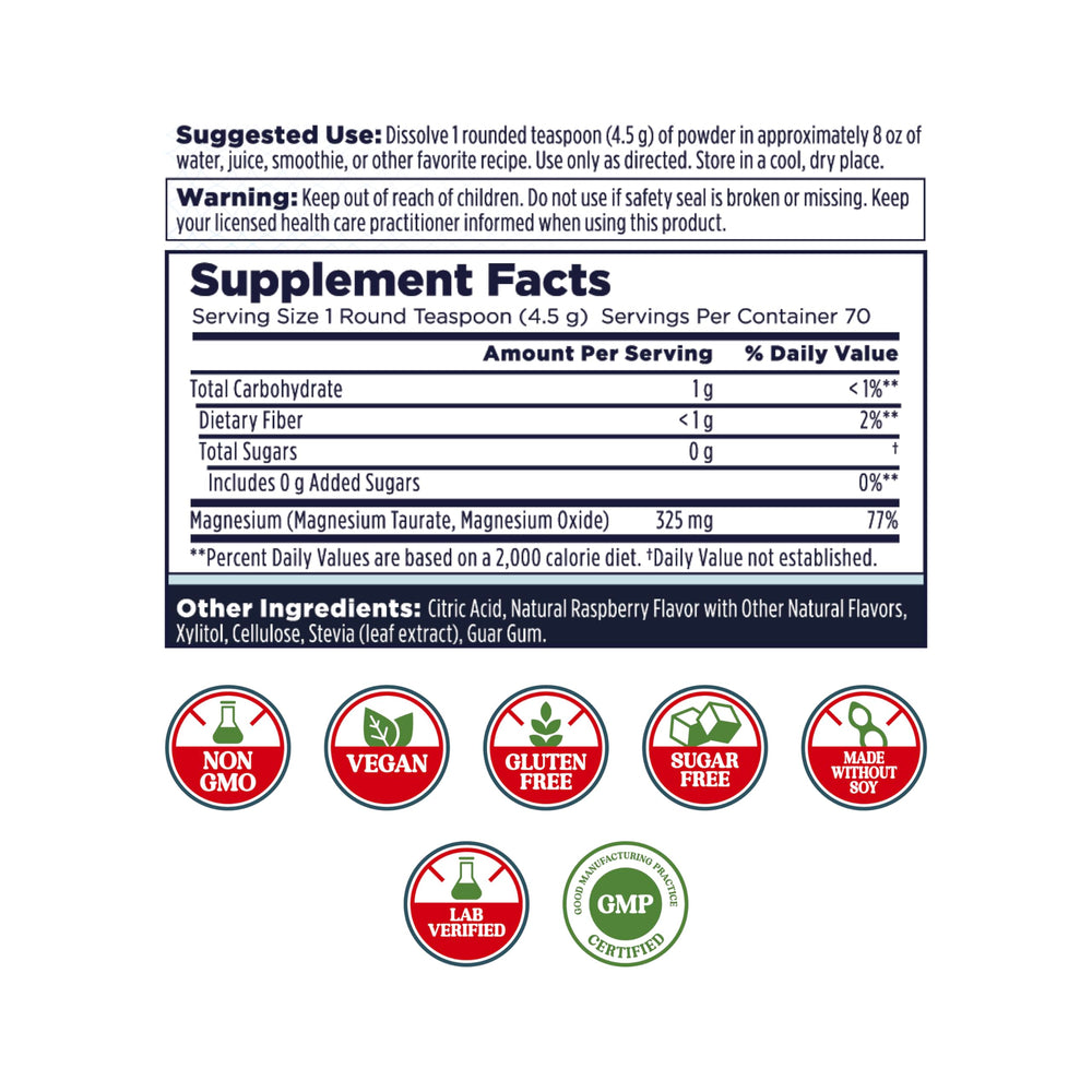 KAL Heart Magnesium Powder pour into glass shows easy raspberry mix.