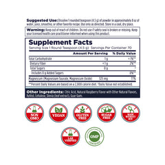 KAL Heart Magnesium Powder pour into glass shows easy raspberry mix.