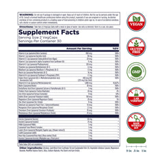 Kal Liposomal Multivitamin bottle label shows vitamins C and D-3 for immune and energy support